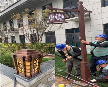 西安小區(qū)庭院燈、柱頭燈項(xiàng)目案例  陜西蘭光路燈廠產(chǎn)品